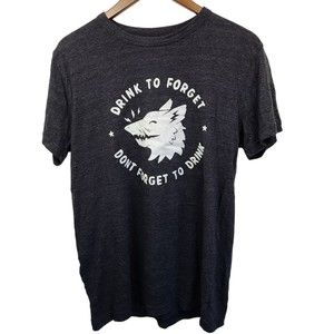 NWOT Chaser Drink to Forget Dont Forget to Drink Graphic T Shirt Large